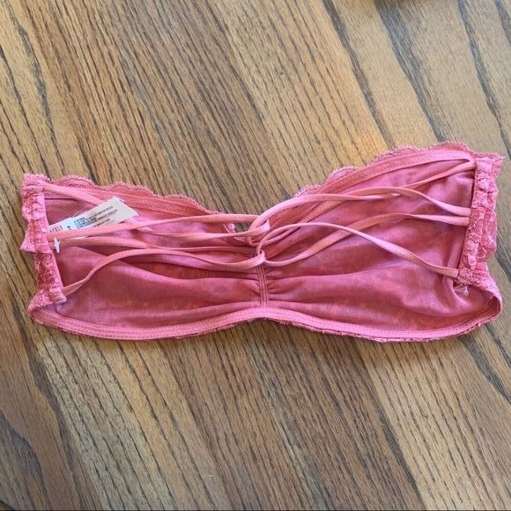 Intimately Free People Essential Lace Bandeau Size Small Peony Pink Mauve New - Picture 4 of 7
